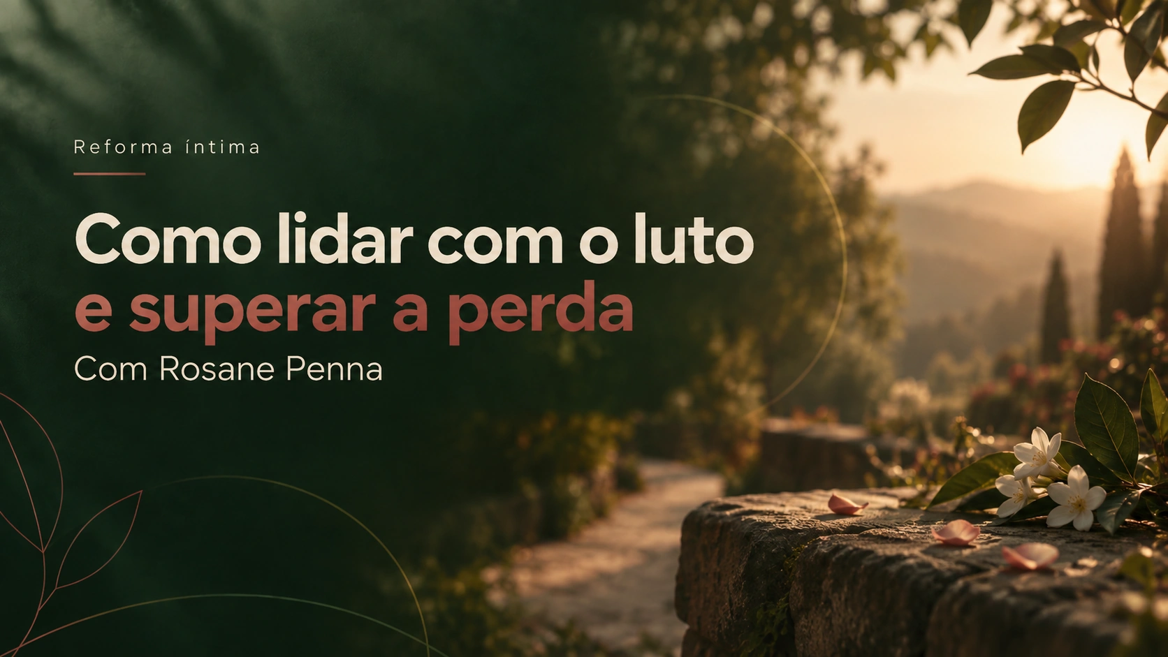 Capa do artigo Como lidar com o luto e superar a perda, com flores em um jardim