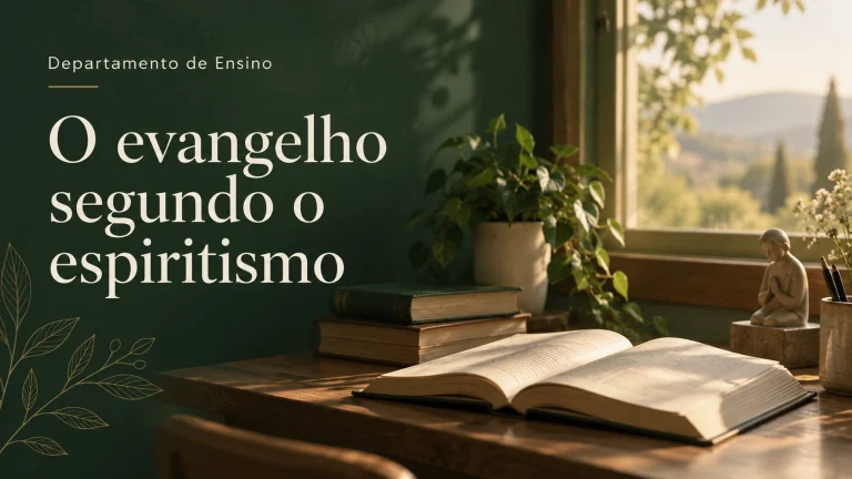 Capa do artigo O evangelho segundo o espiritismo, com livro aberto à luz da janela